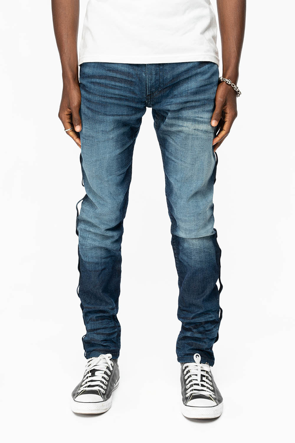 SUPER SKINNY MENS JEANS IN LIBERTY DARK BLUE WASH