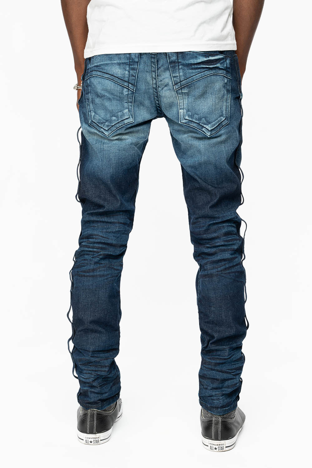 SUPER SKINNY MENS JEANS IN LIBERTY DARK BLUE WASH