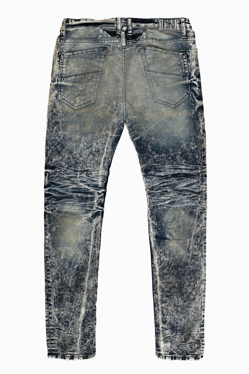 BIKER JEAN QUILTED KNEE IN 5D DARK  WASH