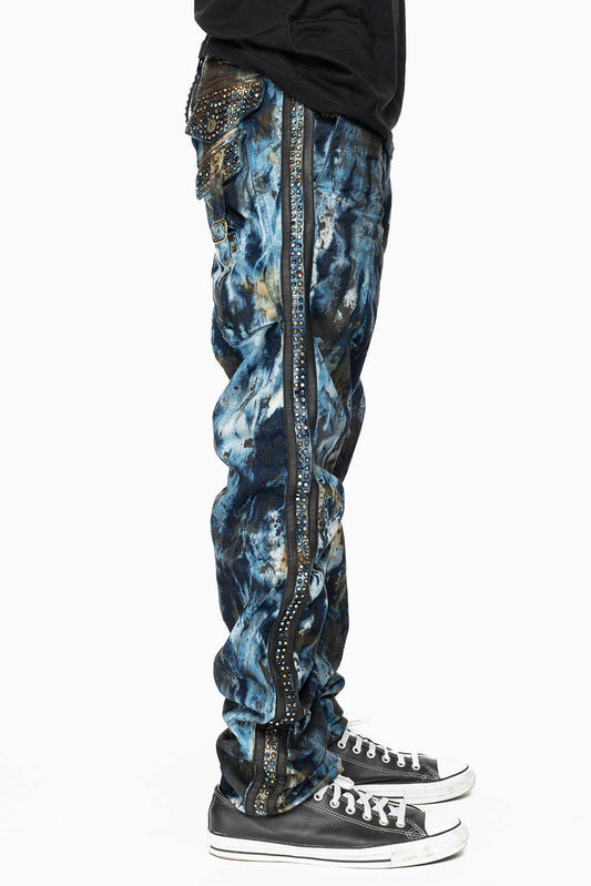ARCHIVE LIMITED EDITION WARRIOR MILITARY JEAN IN BABA BLUE WASH WITH CRYSTALS