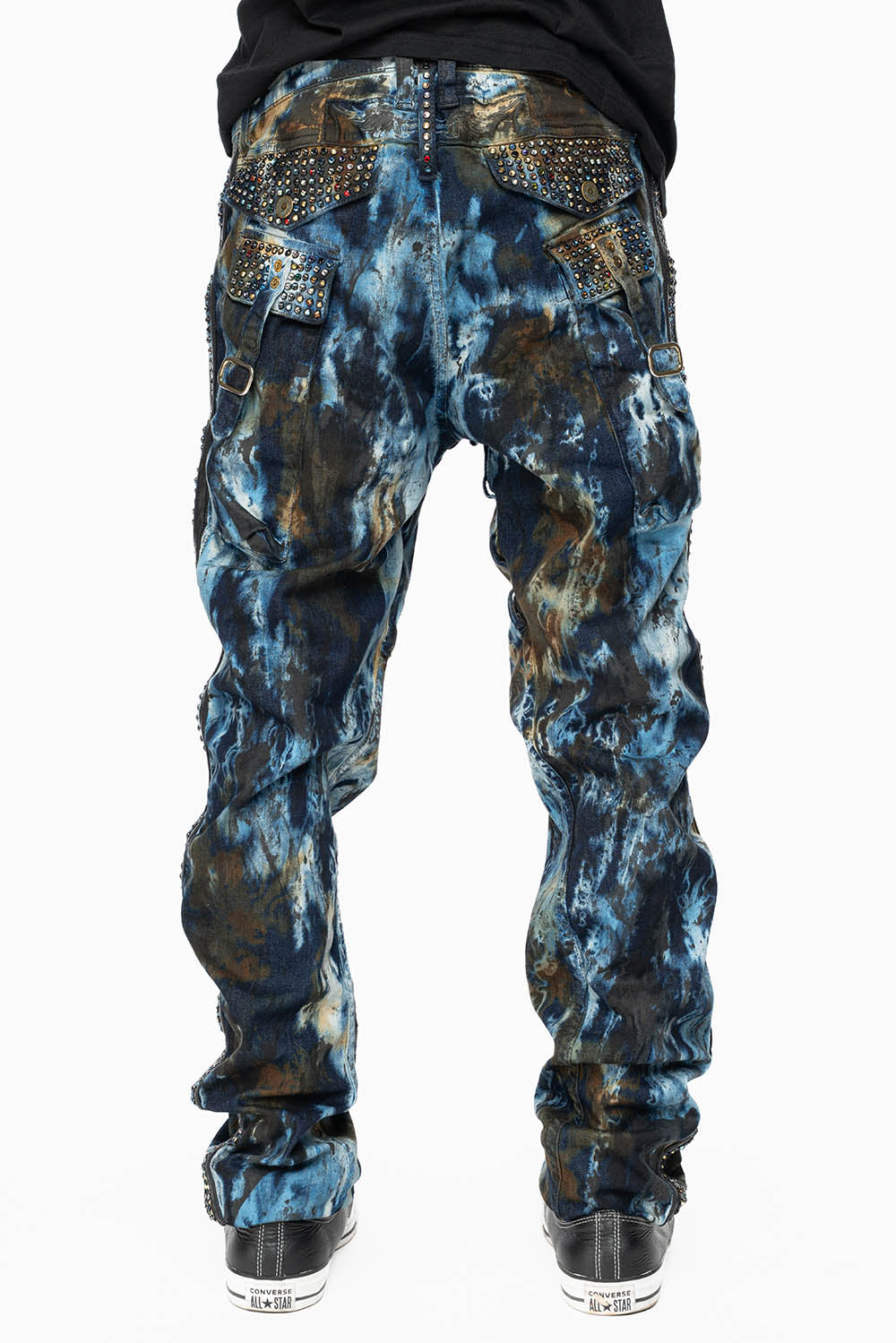 ARCHIVE LIMITED EDITION WARRIOR MILITARY JEAN IN BABA BLUE WASH WITH CRYSTALS