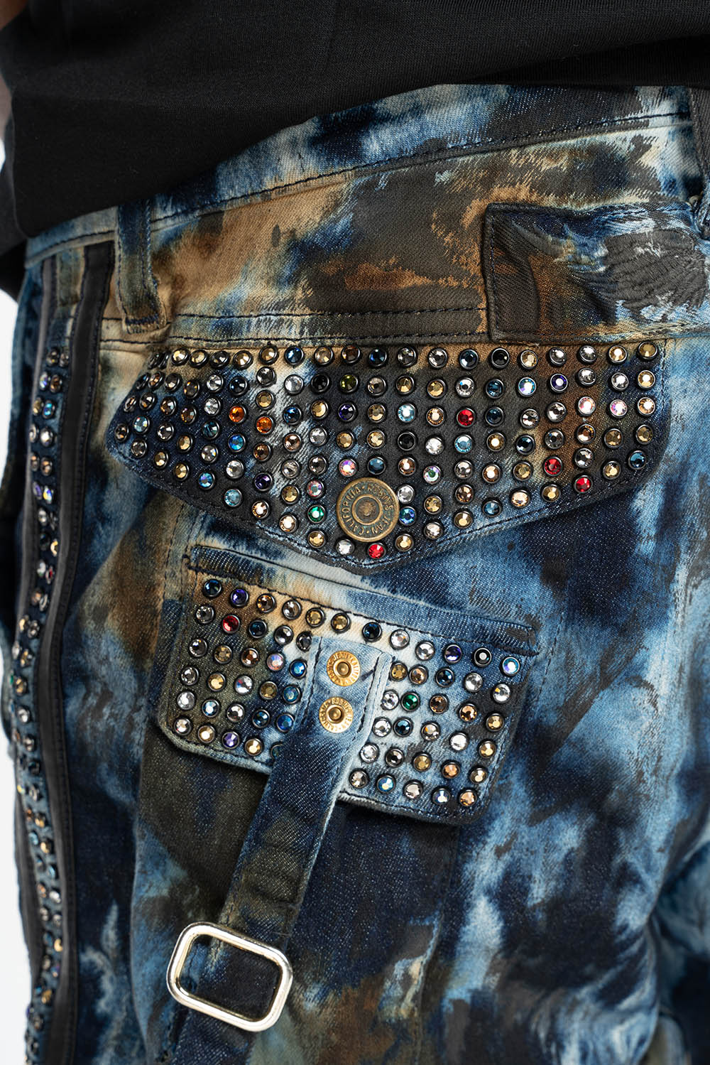 ARCHIVE LIMITED EDITION WARRIOR MILITARY JEAN IN BABA BLUE WASH WITH CRYSTALS