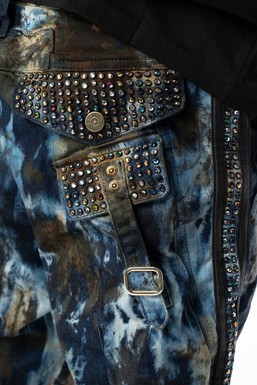 ARCHIVE LIMITED EDITION WARRIOR MILITARY JEAN IN BABA BLUE WASH WITH CRYSTALS