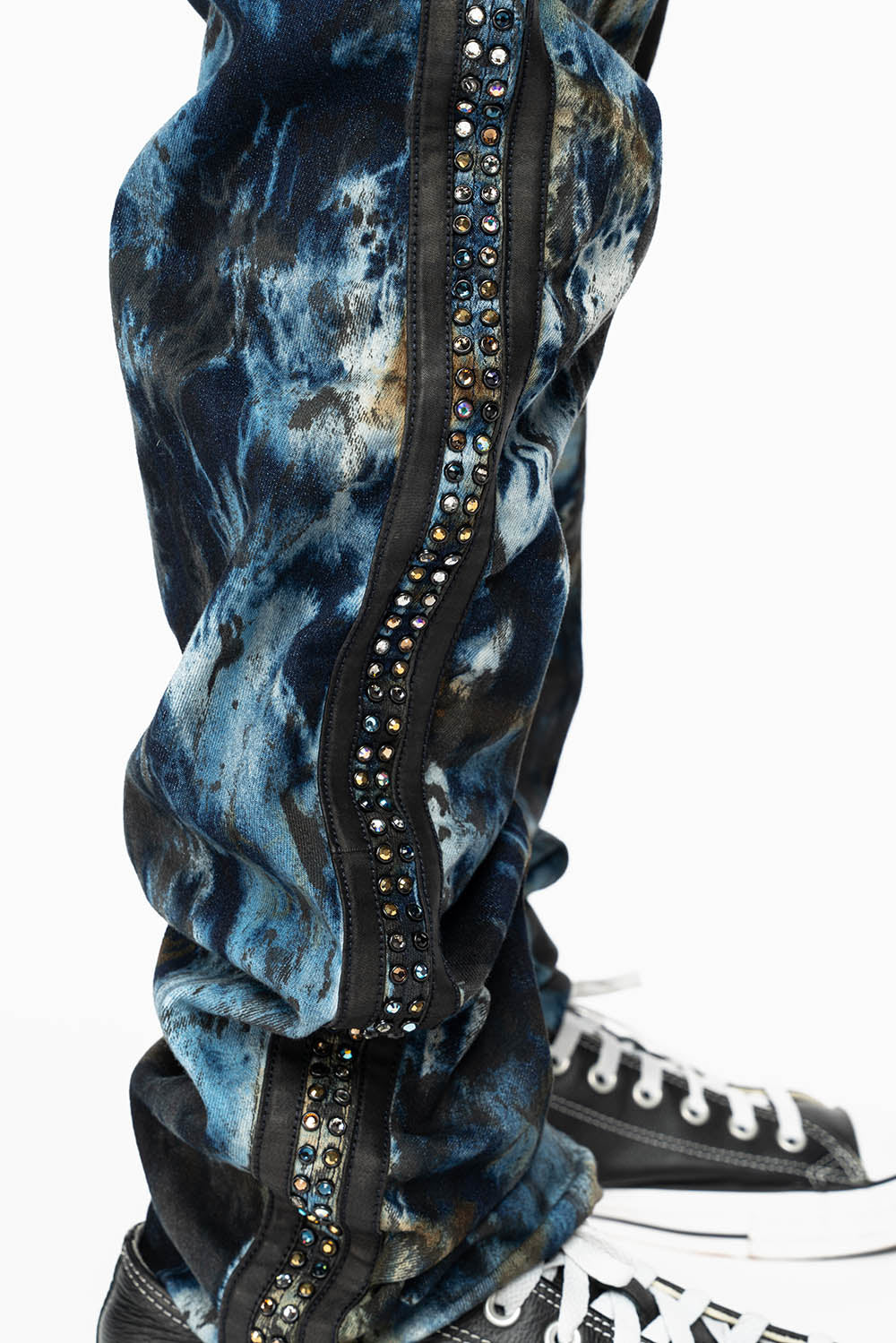 ARCHIVE LIMITED EDITION WARRIOR MILITARY JEAN IN BABA BLUE WASH WITH CRYSTALS