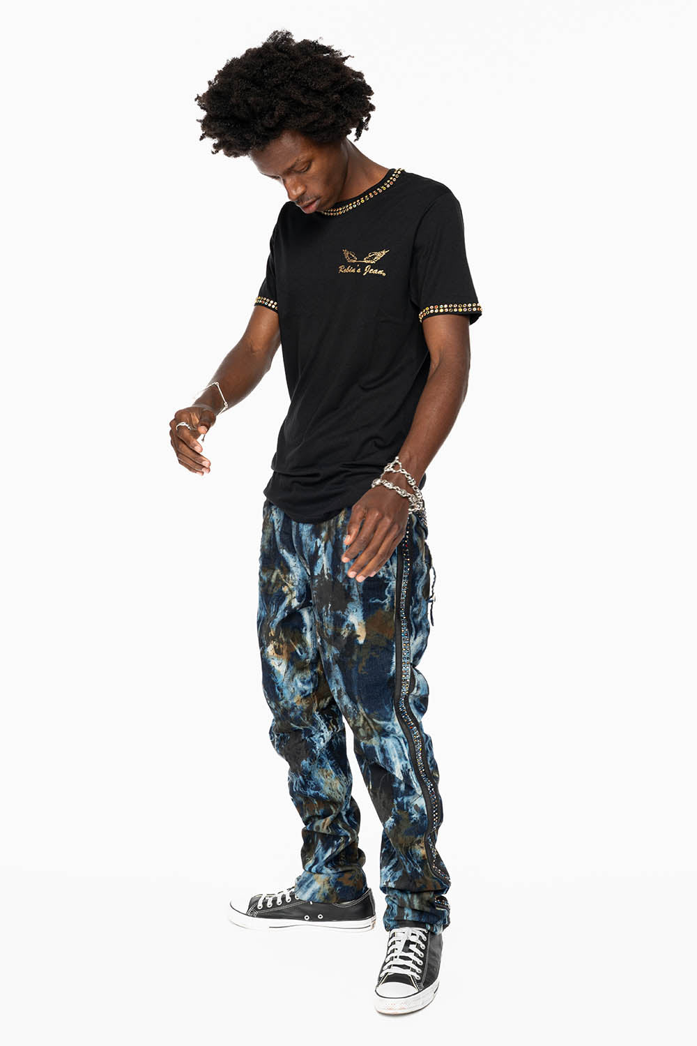 ARCHIVE LIMITED EDITION WARRIOR MILITARY JEAN IN BABA BLUE WASH WITH CRYSTALS