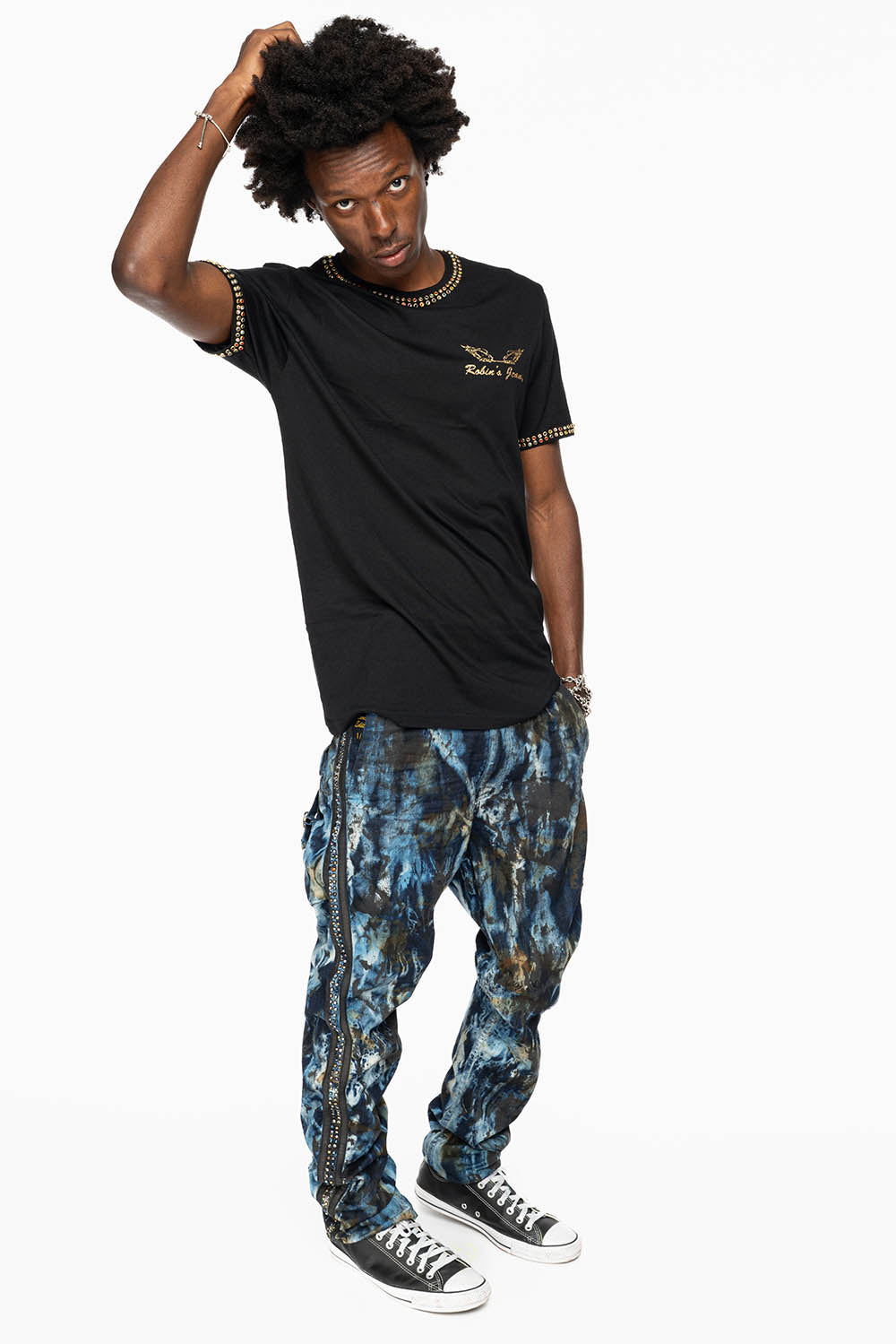 ARCHIVE LIMITED EDITION WARRIOR MILITARY JEAN IN BABA BLUE WASH WITH CRYSTALS