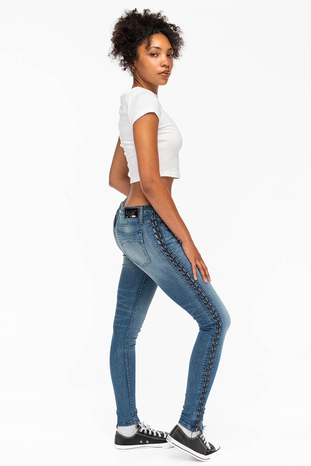 ROBIN'S WOMENS SKINNY MOTO JEANS IN ELROY MEDIUM