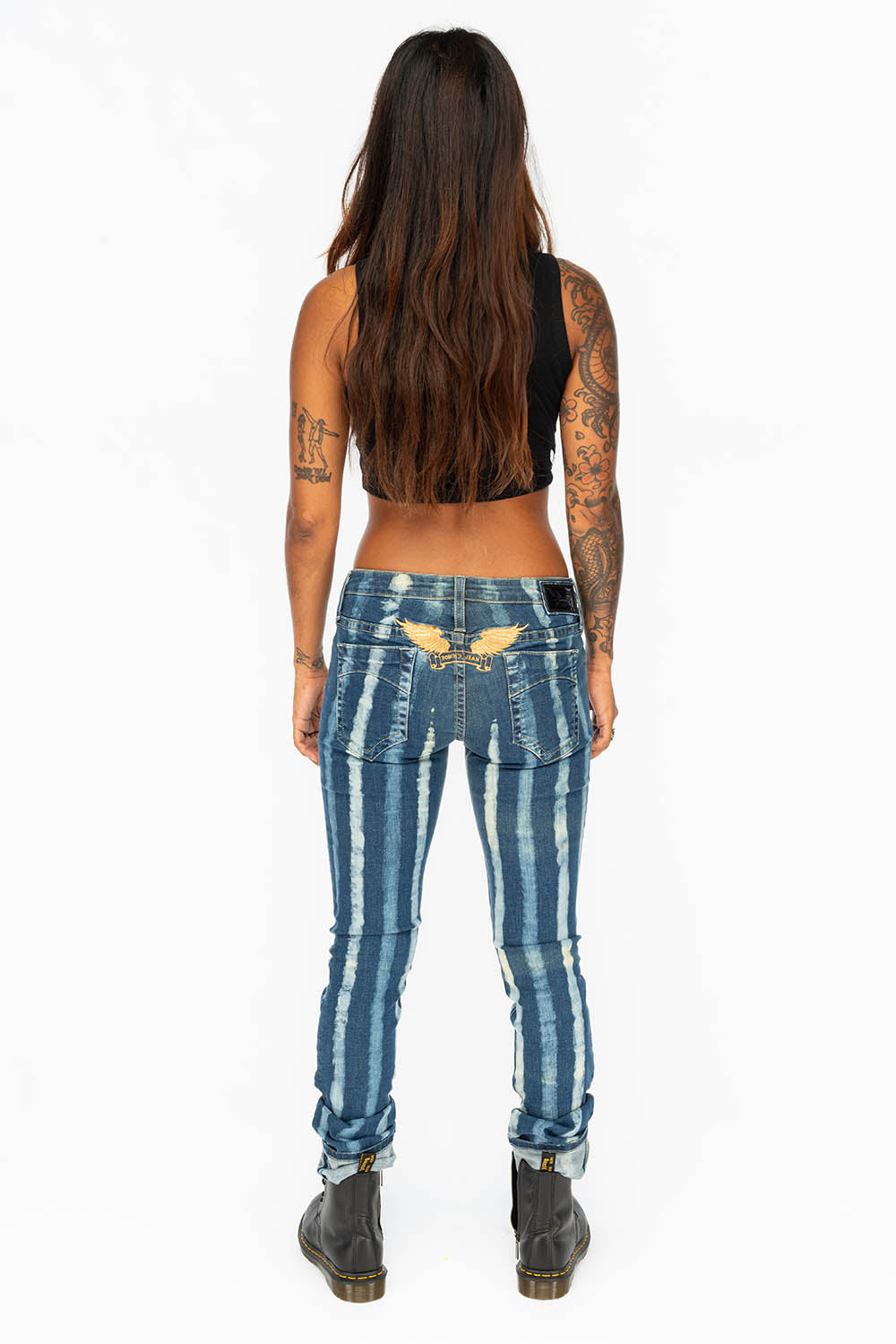 MARILYN LOW RISE WOMENS STRAIGHT LEG JEANS IN PRISONER WASH