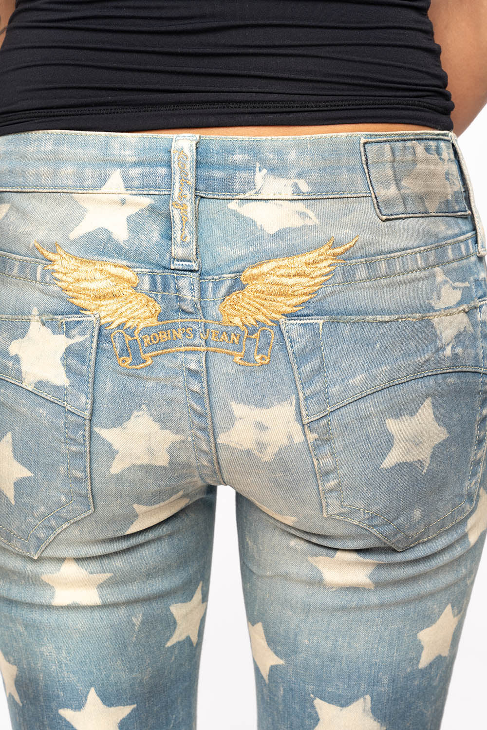 MARILYN WOMENS SKINNY PATRICE 3D DRK BROKEN WASH EMBELLISHED WITH CRYSTALS
