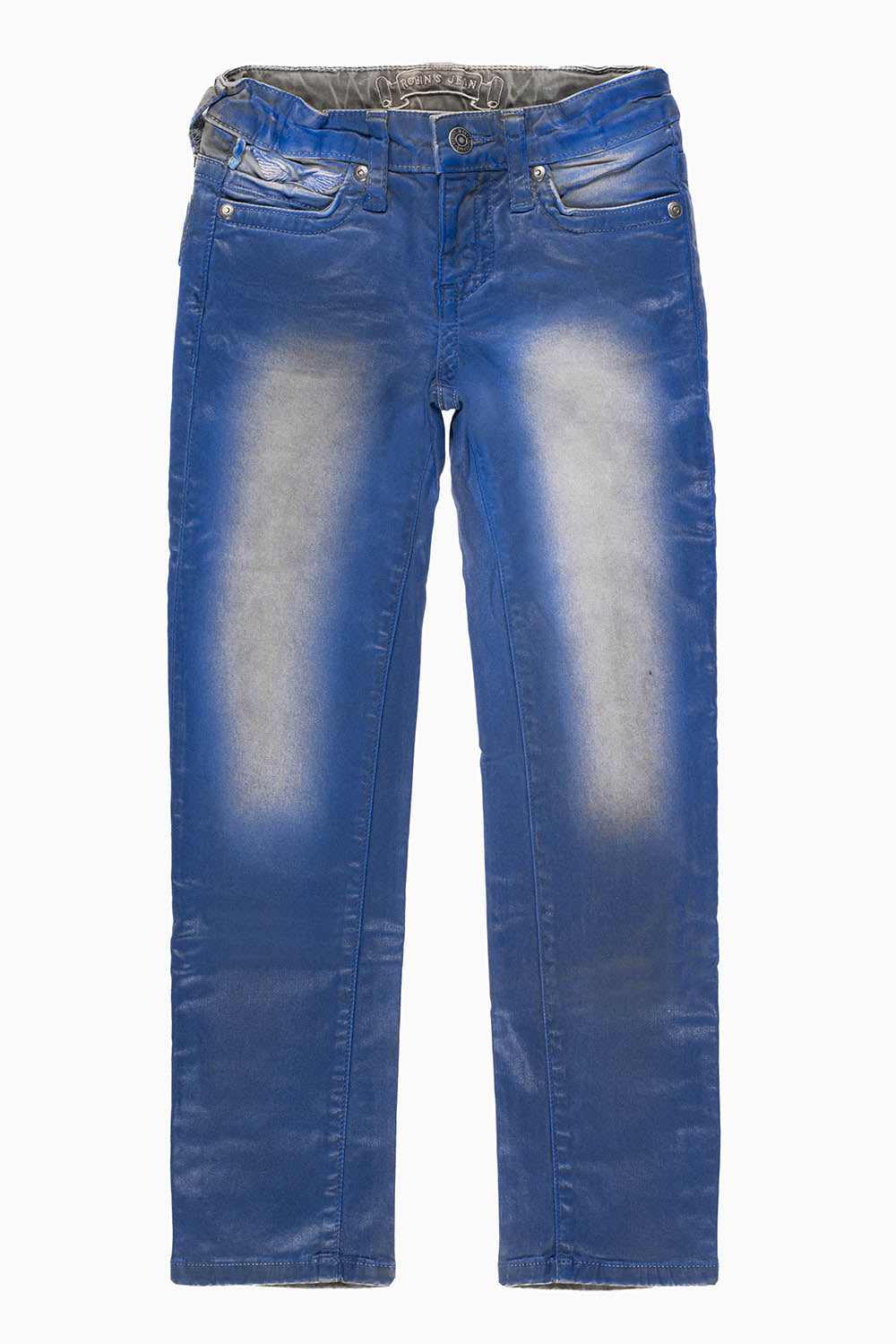 ROBINS KIDS LONG FLAP SLIM JEANS IN GREY IRENE BLUE WASH