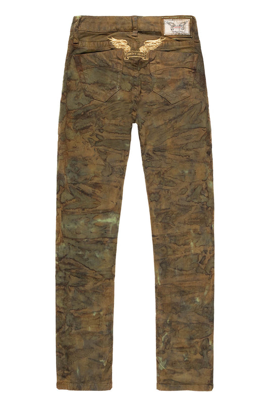 ROBINS KIDS CLASSIC 5 POCKET SLIM-STRAIGHT LEG JEANS IN MUD GREEN WASH
