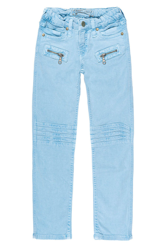 ROBINS KIDS MOTO-BIKER JEANS IN DULL BLUE WASH