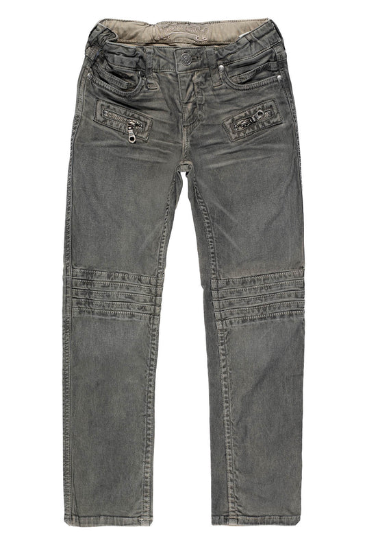 ROBINS KIDS MOTO-BIKER JEANS IN DUSTY KHAKI WASH