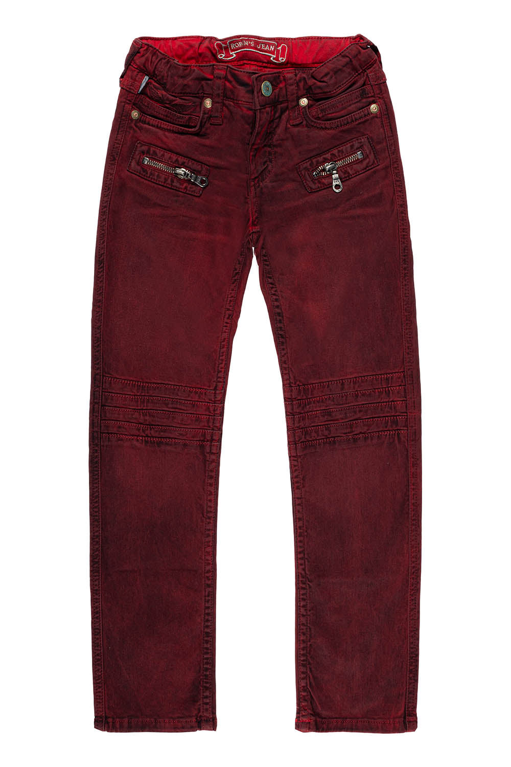 ROBINS KIDS MOTO BIKER JEANS IN DUSTY RED WASH