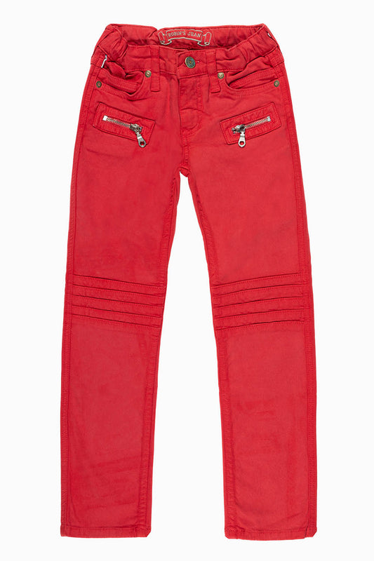 ROBINS KIDS MOTO-BIKER JEANS IN REDWASH