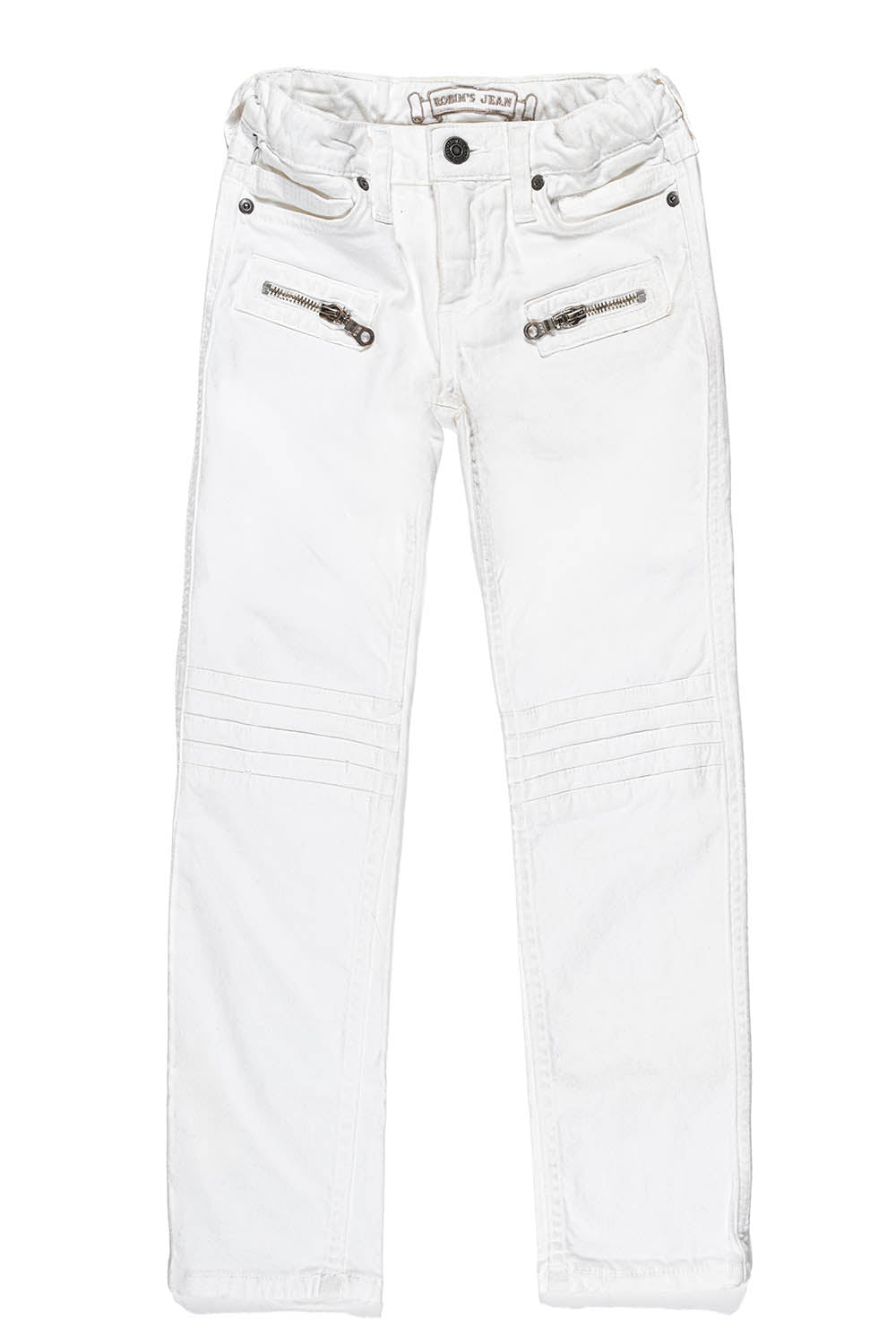 ROBINS KIDS MOTO-BIKER JEANS IN WHITE WASH