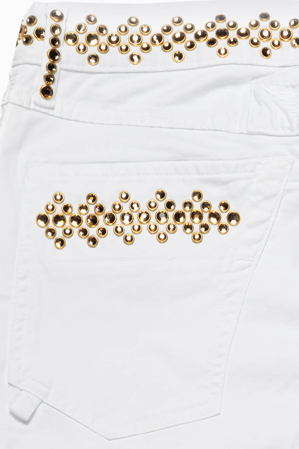 MENS BIKER JEANS IN WHITE WITH X-LARGE CRYSTALS