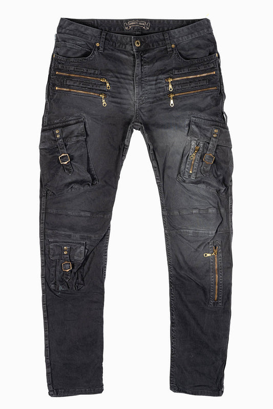 RAPTOR MILITARY STYLE CARGO JEAN IN PIGMENT SPRAY CHARCOAL