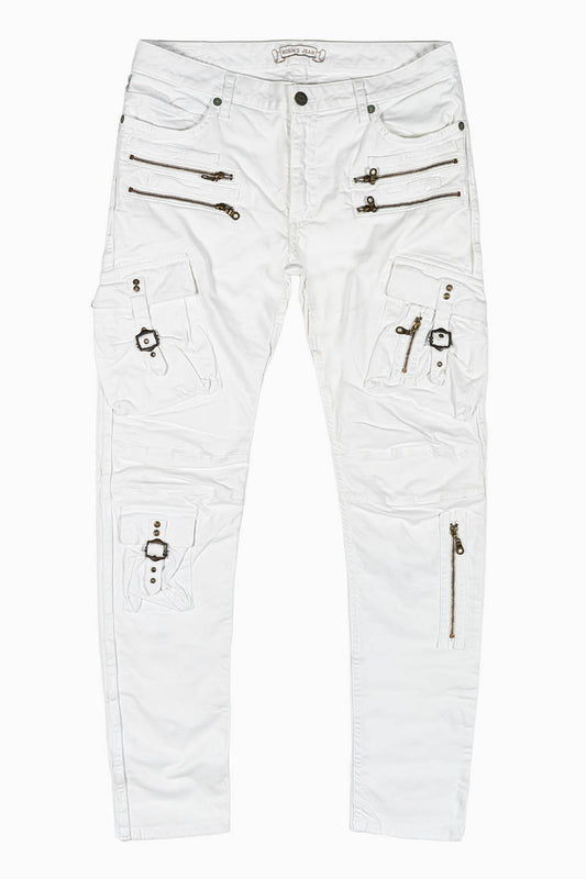 RAPTOR MILITARY STYLE CARGO JEAN IN WHITE