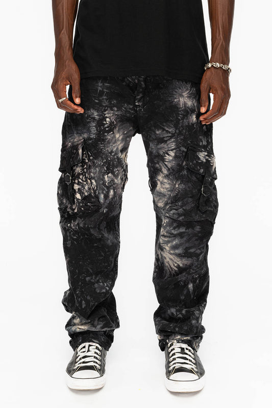 ROBINS NEW MILITARY STYLE CARGO PANTS IN ASTRO BLACK WASH