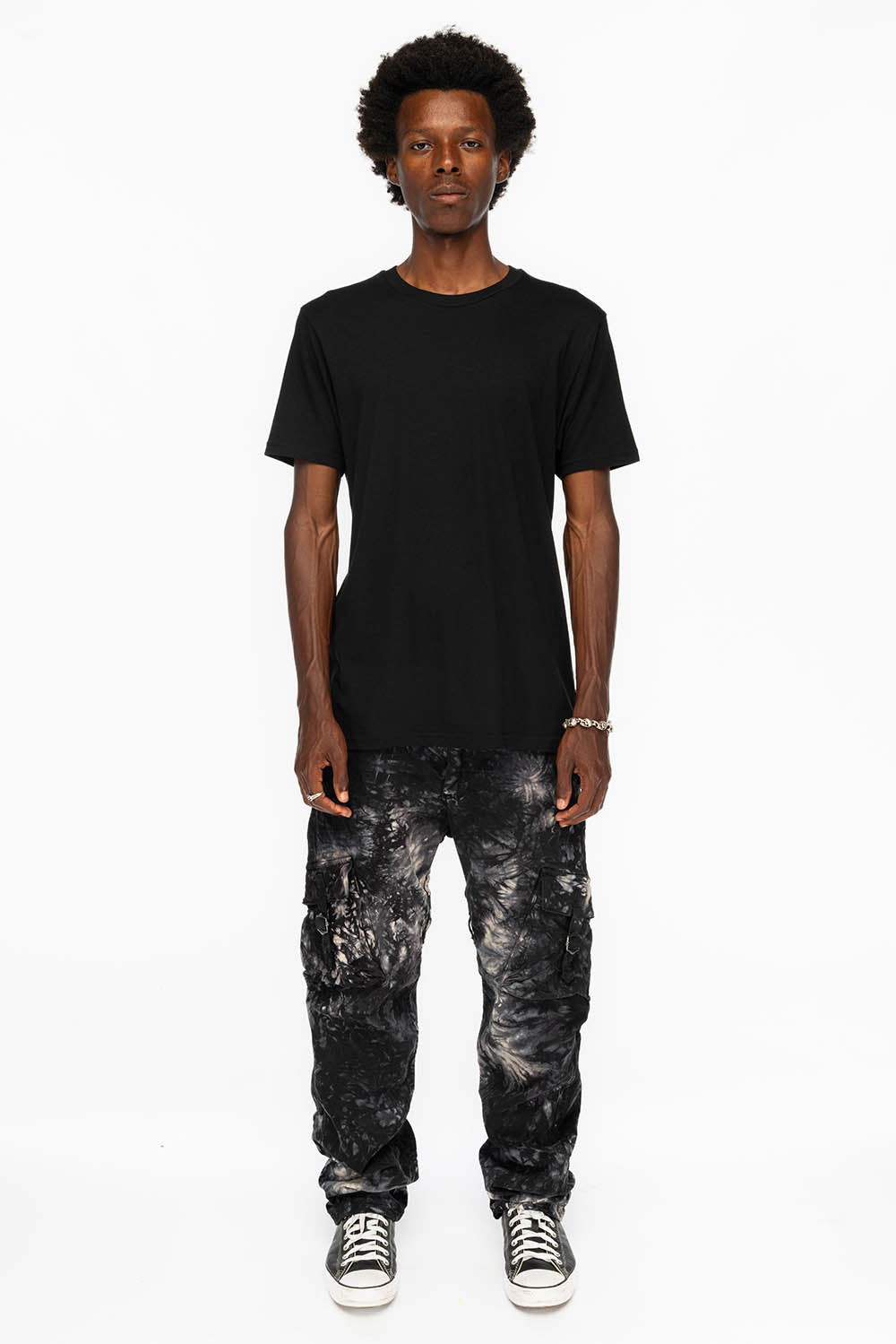 ROBINS NEW MILITARY STYLE CARGO PANTS IN ASTRO BLACK WASH