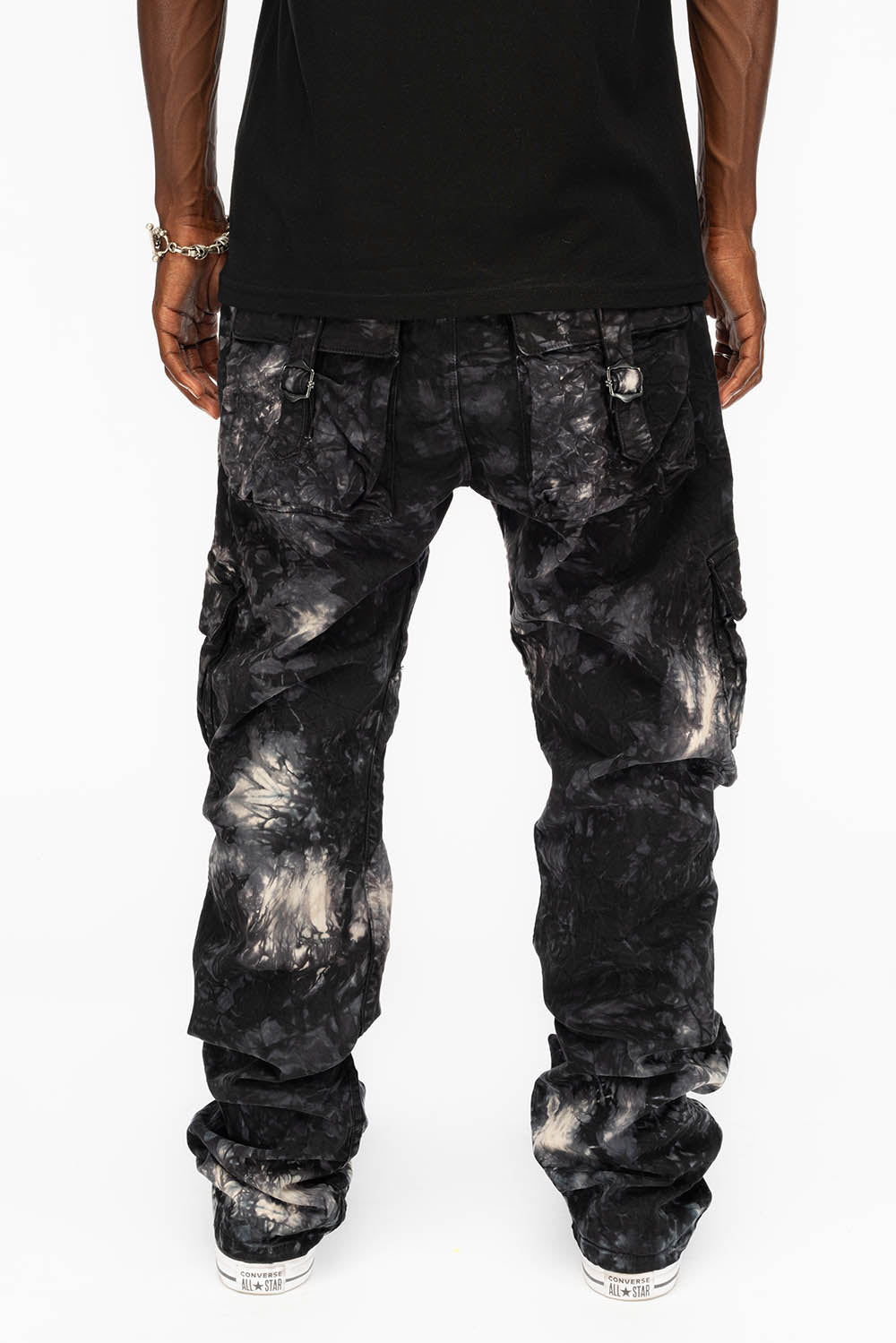 ROBINS NEW MILITARY STYLE CARGO PANTS IN ASTRO BLACK WASH