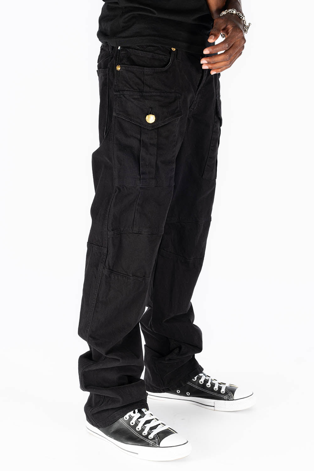 BOMBER POCKET PANTS IN BLACK