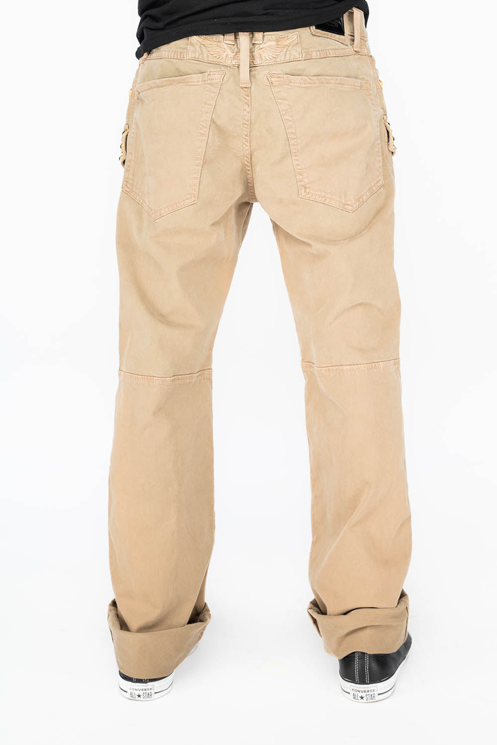 BOMBER POCKET PANTS WITH CRYSTALS IN BEIGE