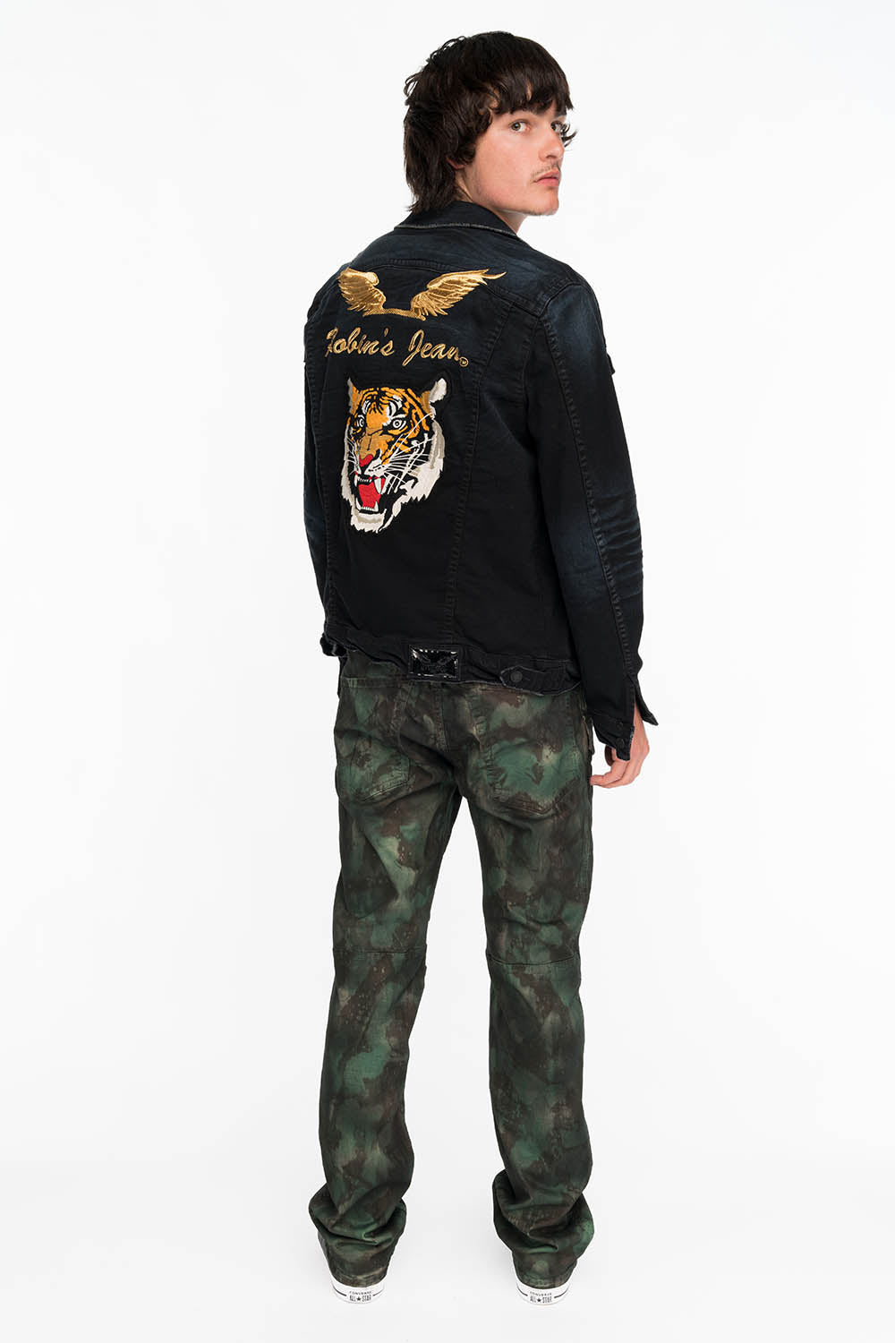 BOMBER POCKET PANTS IN TIE DYE CAMO GREEN