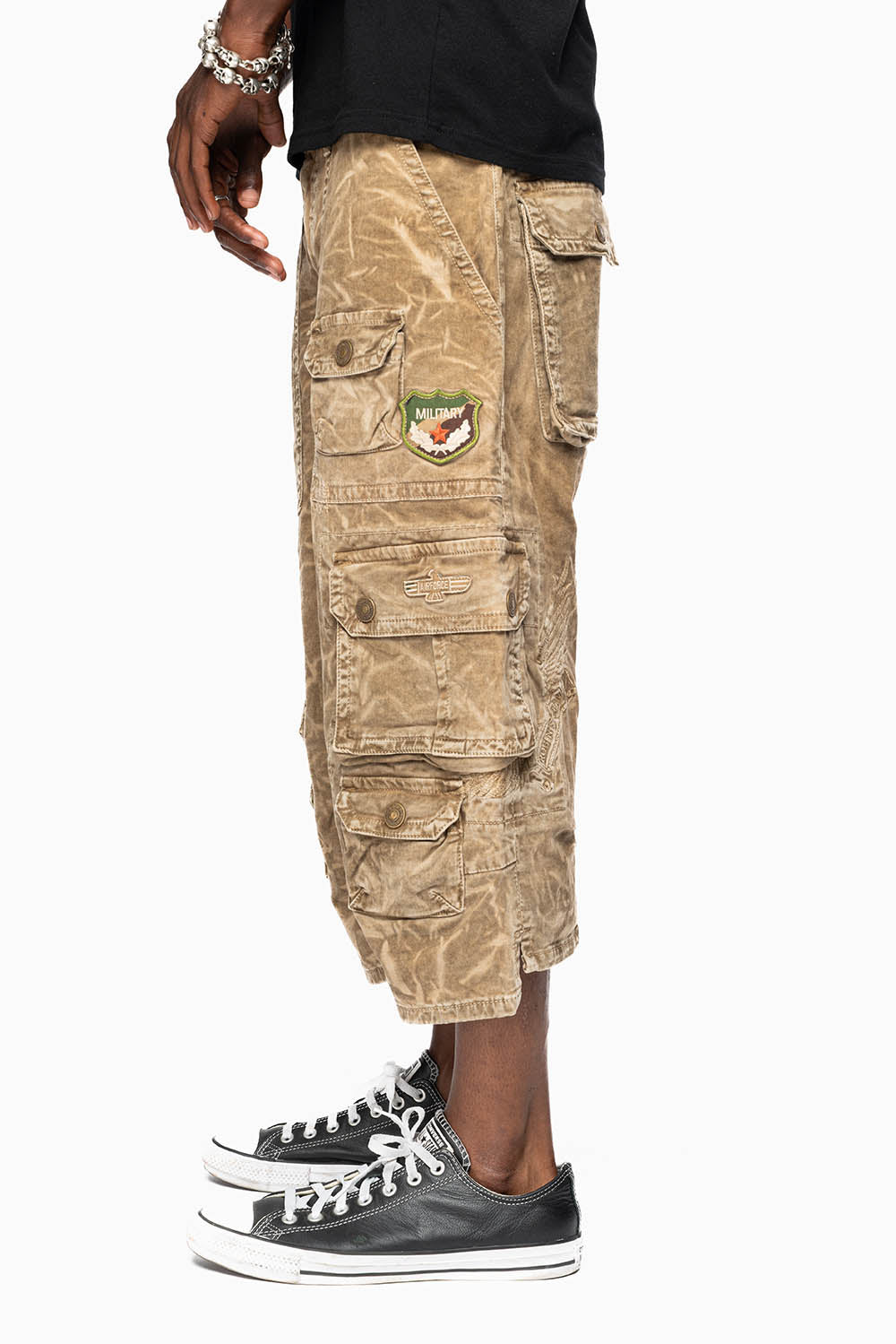 ORIGINAL ROBIN’S JEAN CALL OF DUTY CARGO SHORT IN GHOST KHAKI