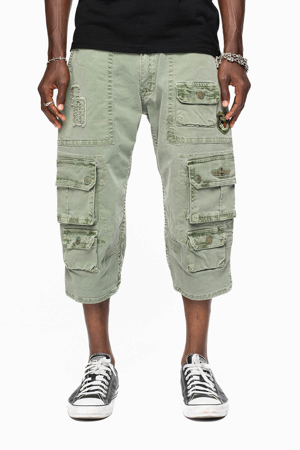 ORIGINAL ROBIN’S JEAN CALL OF DUTY CARGO SHORT IN GREEN ARMY