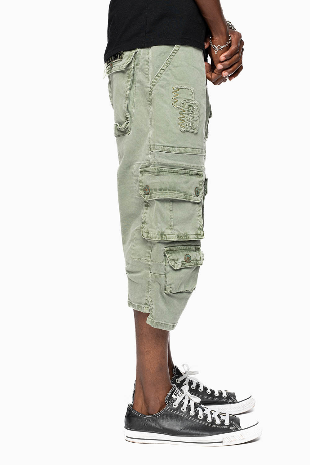 ORIGINAL ROBIN’S JEAN CALL OF DUTY CARGO SHORT IN GREEN ARMY