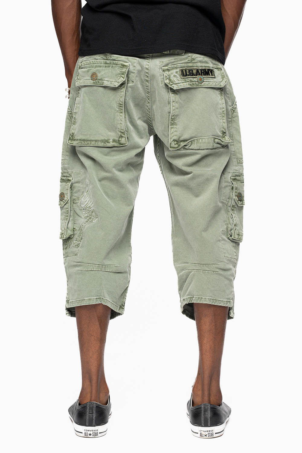 ORIGINAL ROBIN’S JEAN CALL OF DUTY CARGO SHORT IN GREEN ARMY