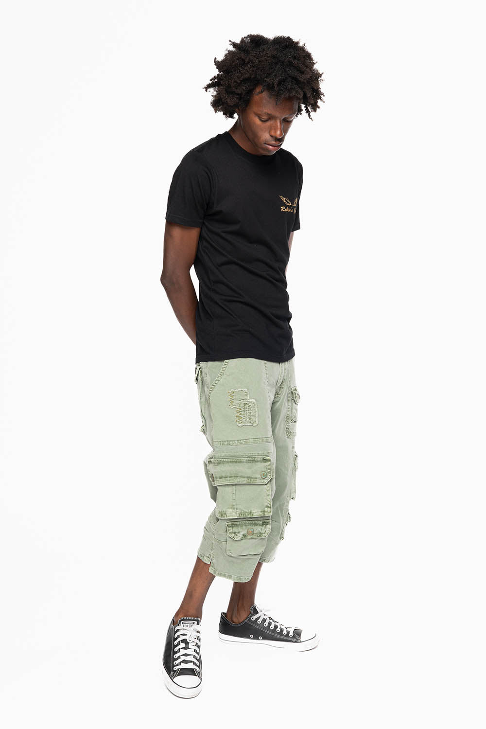 ORIGINAL ROBIN’S JEAN CALL OF DUTY CARGO SHORT IN GREEN ARMY