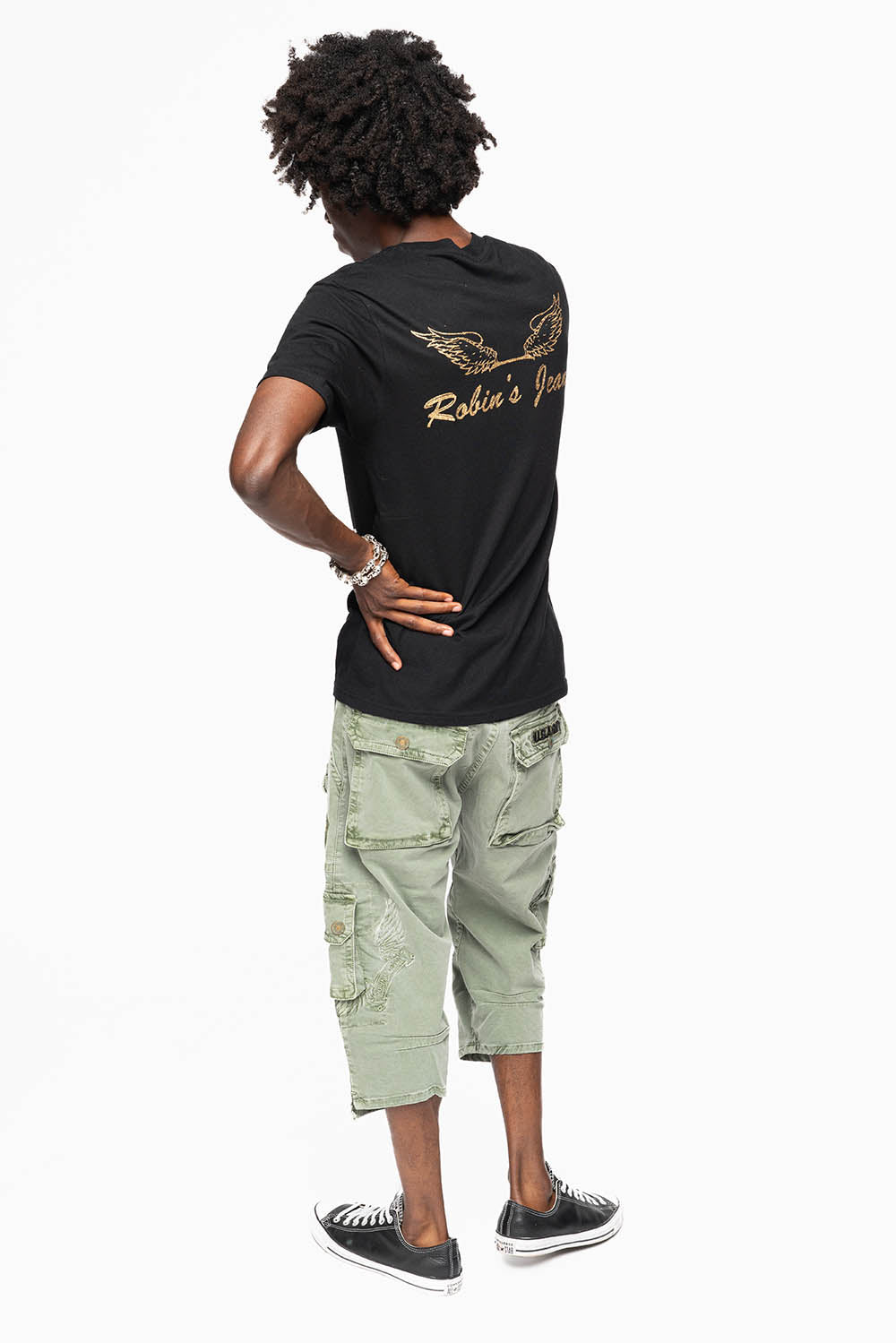 ORIGINAL ROBIN’S JEAN CALL OF DUTY CARGO SHORT IN GREEN ARMY