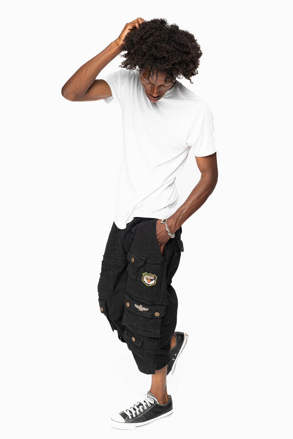 ORIGINAL ROBIN’S JEAN LIMITED EDITION CALL OF DUTY CARGO SHORT IN PURE BLK