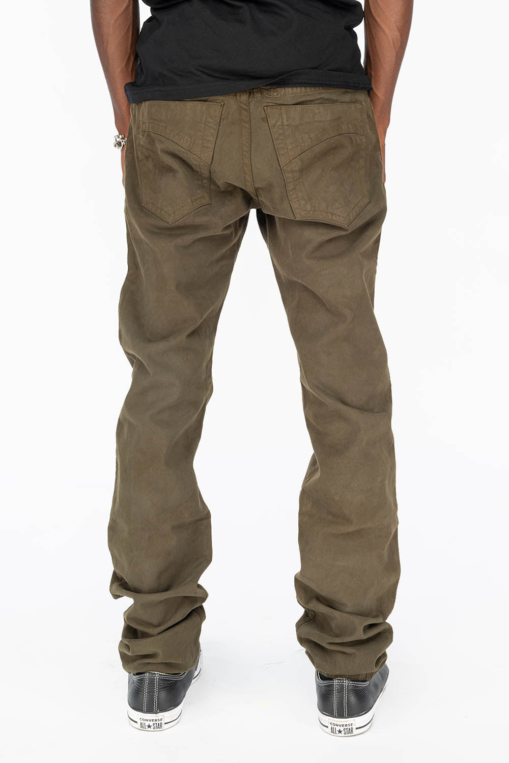 CLASSIC 5 POCKET STRAIGHT LEG JEANS IN DARK GREEN