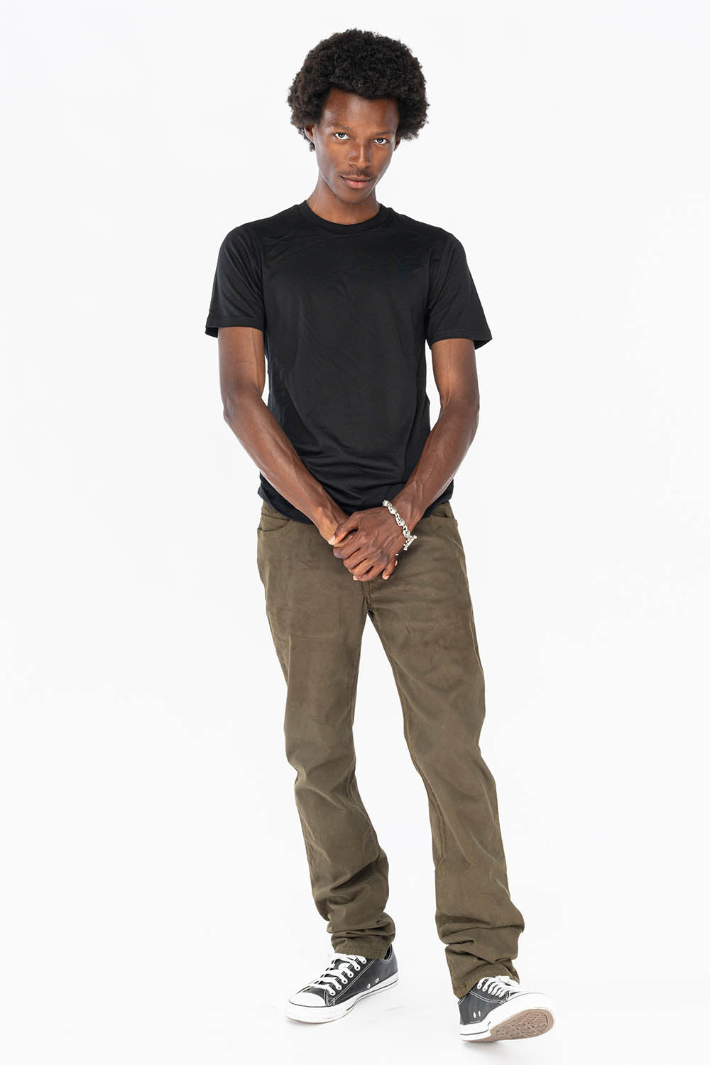 CLASSIC 5 POCKET STRAIGHT LEG JEANS IN DARK GREEN