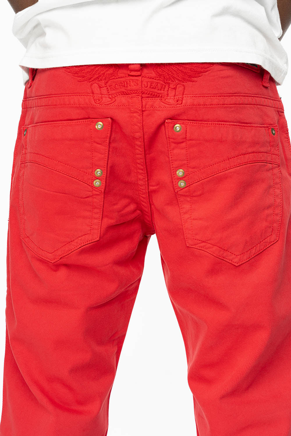 CLASSIC 5 POCKET  SLIM  LEG JEANS  IN RED