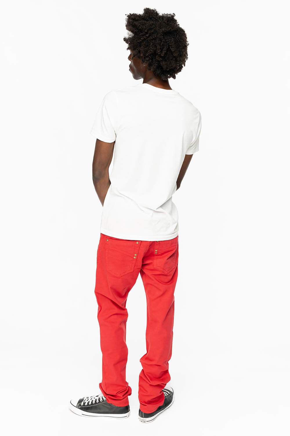 CLASSIC 5 POCKET  SLIM  LEG JEANS  IN RED