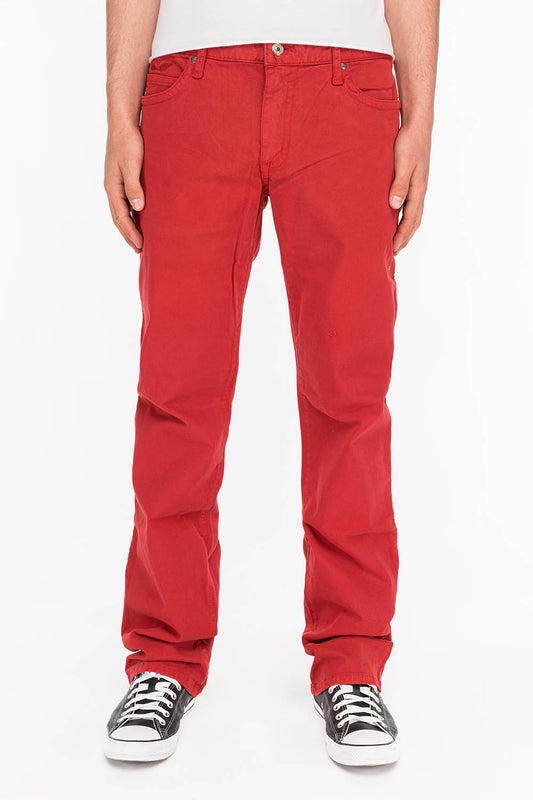 CLASSIC 5 POCKET STRAIGHT LEG JEANS IN BURGUNDIE