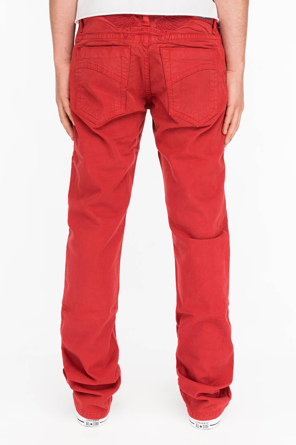 CLASSIC 5 POCKET STRAIGHT LEG JEANS IN BURGUNDIE