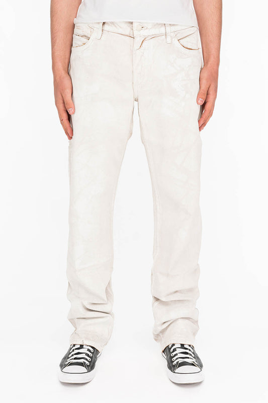 CLASSIC 5 POCKET STRAIGHT LEG JEANS IN CUIR WHITE