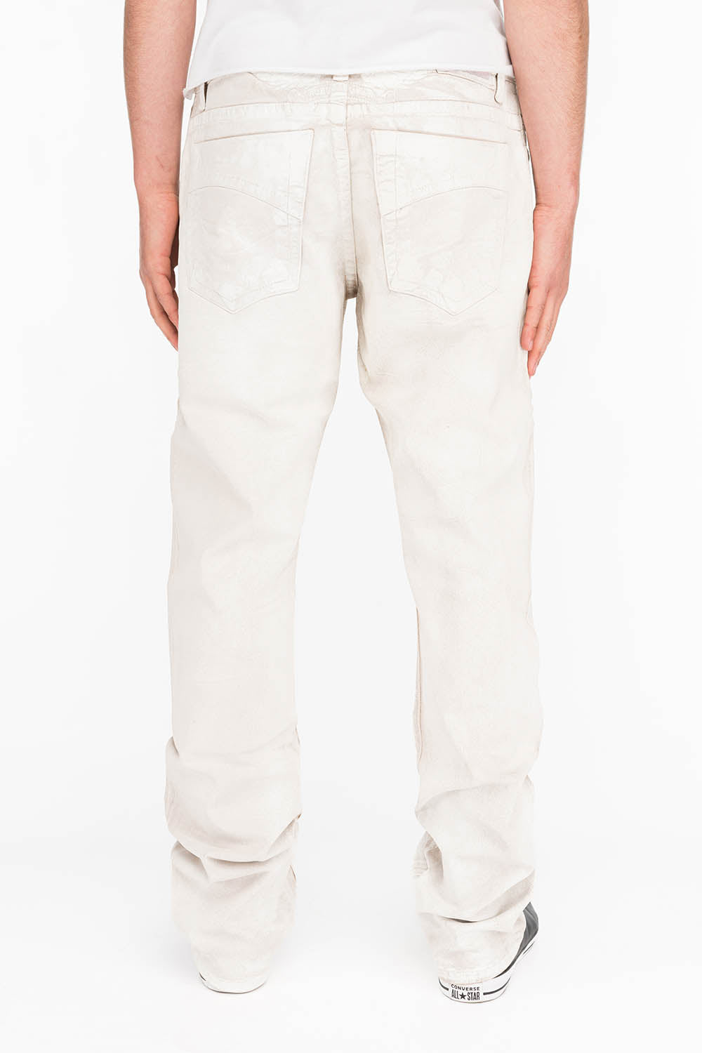 CLASSIC 5 POCKET STRAIGHT LEG JEANS IN CUIR WHITE