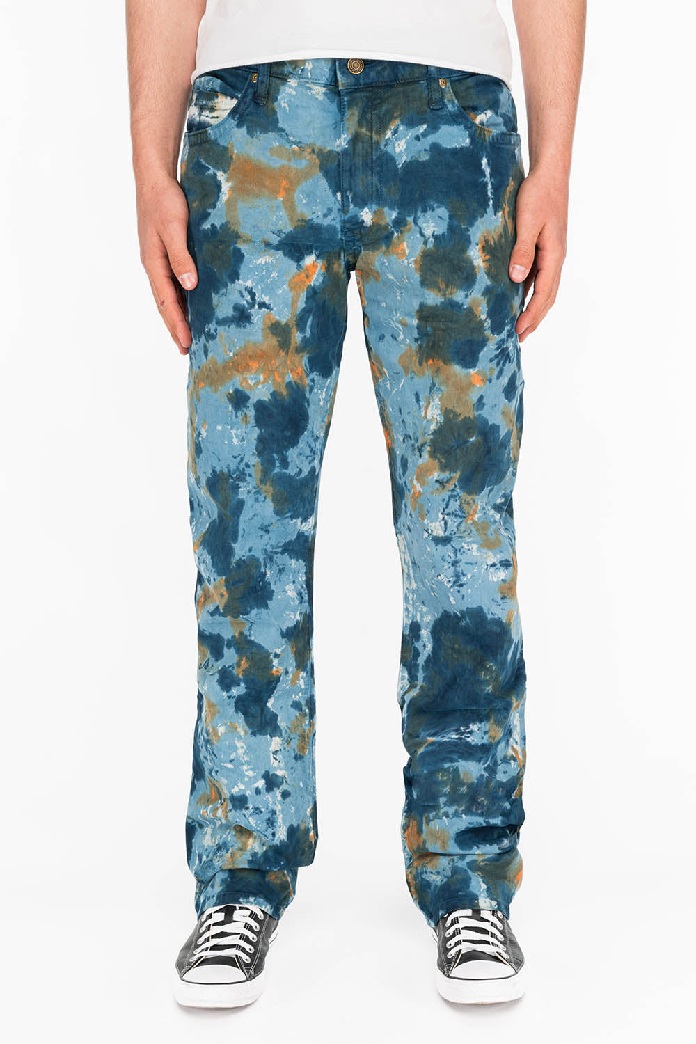 CLASSIC 5 POCKET STRAIGHT LEG JEANS IN PAINT BLUE