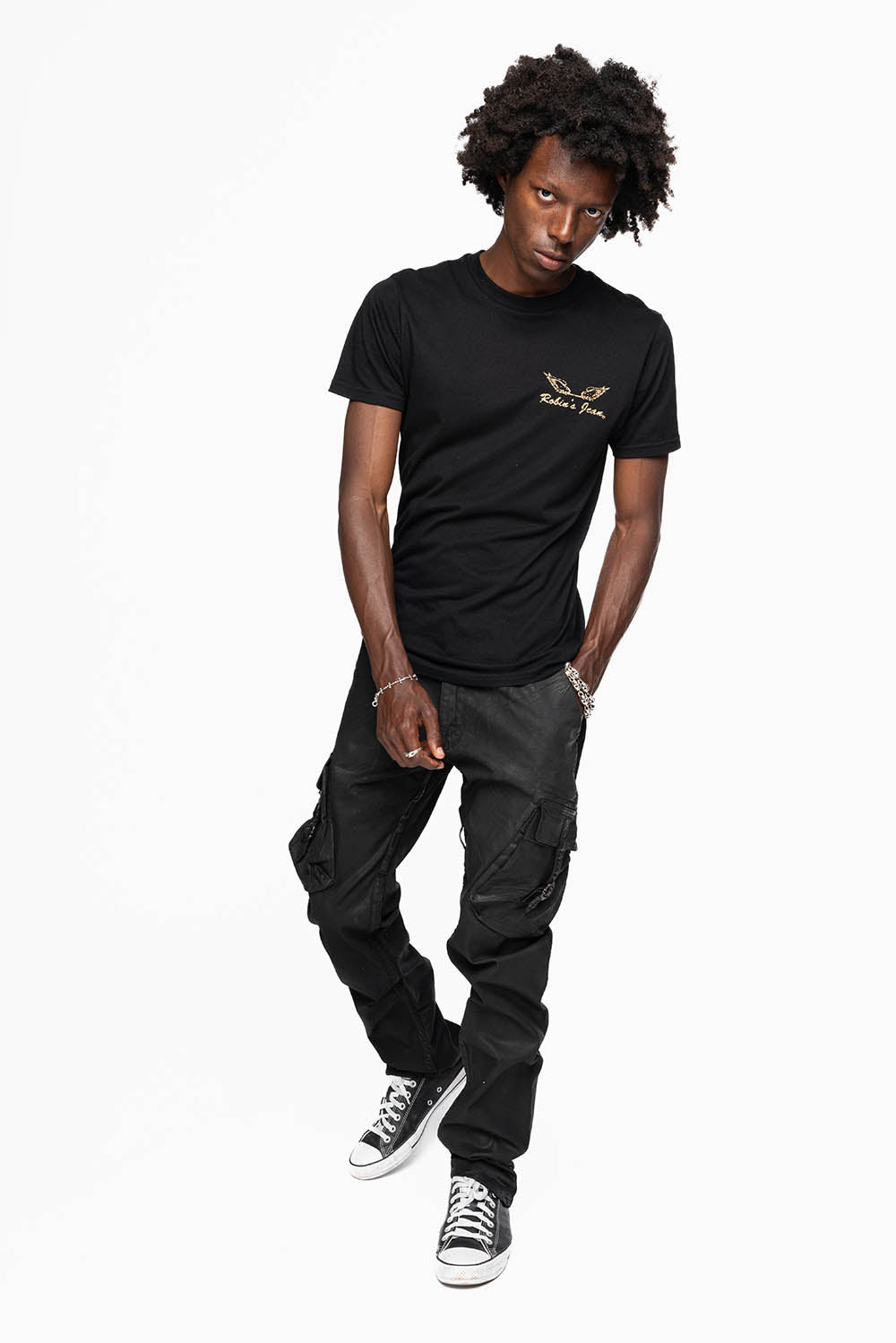 MENS PREDATOR CARGO PANTS IN COATED BLK