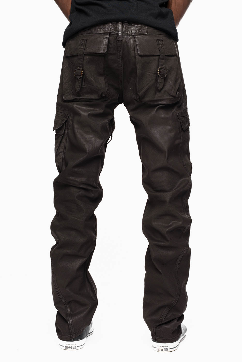 MENS PREDATOR CARGO PANTS IN COATED BROWN
