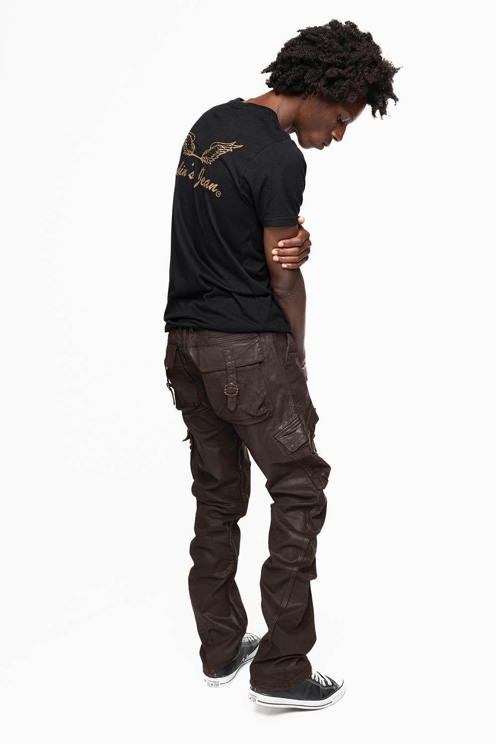 MENS PREDATOR CARGO PANTS IN COATED BROWN