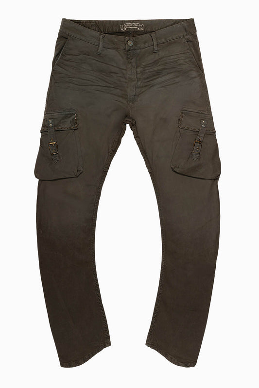 MENS PREDATOR CARGO PANTS WITH STUDS IN PIGMENT SPRAY DARK GREEN