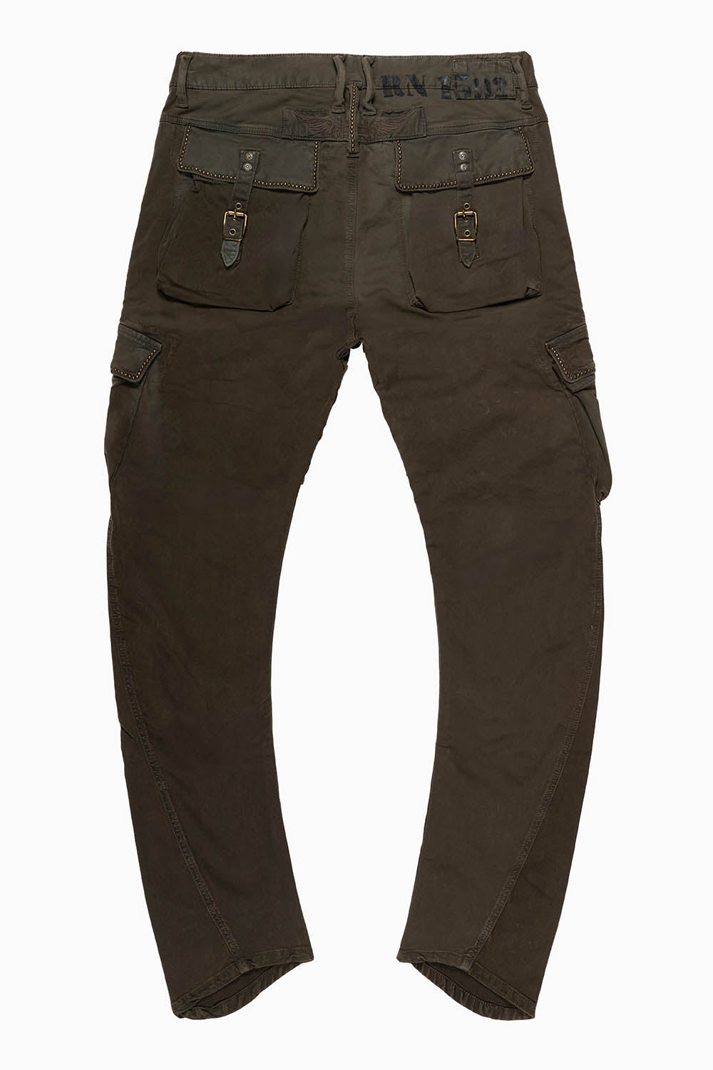 MENS PREDATOR CARGO PANTS WITH STUDS IN PIGMENT SPRAY DARK GREEN